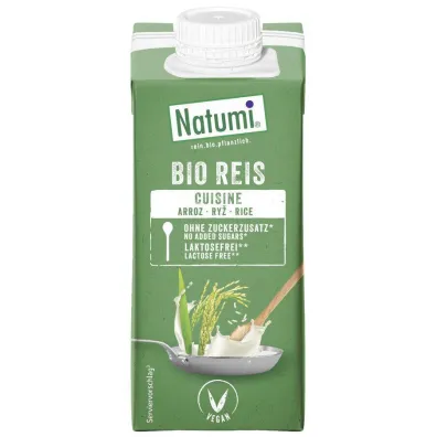 Natumi Zag�szczony produkt ry�owy do gotowania i pieczenia bez cukru bezglutenowy zestaw 3 x 200 ml Bio