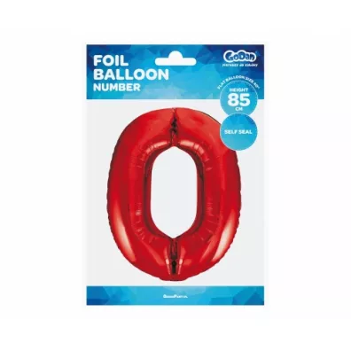 Godan Balon foliowy Cyfra 0 BC-HCW0 czerwona 85cm