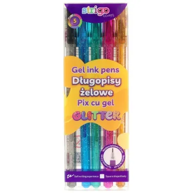 D�ugopis �elowy 5 kolor�w brokat STRIGO SSC425 5 szt.