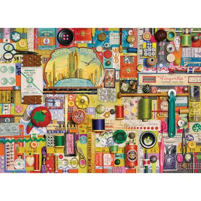 Puzzle 1000 el. Akcesoria do szycia Cobble Hill