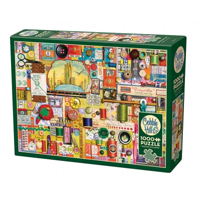 Puzzle 1000 el. Akcesoria do szycia Cobble Hill