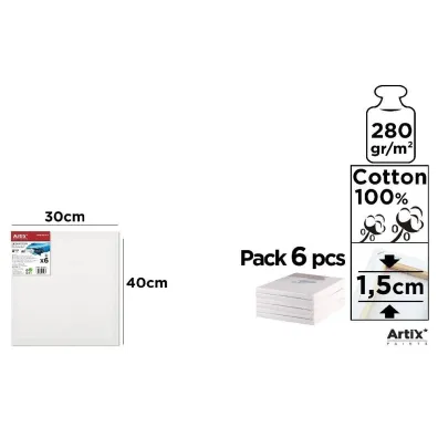 Artix Podobrazie 30x40x1,5cm, 280g 6 szt.
