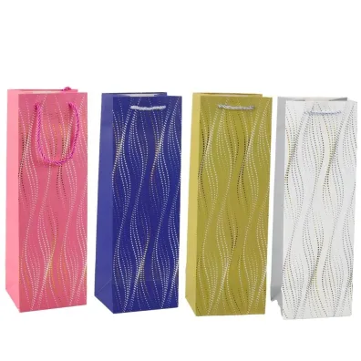 LeanToys Torebka prezentowa na butelk� 35x12x9 MIX
