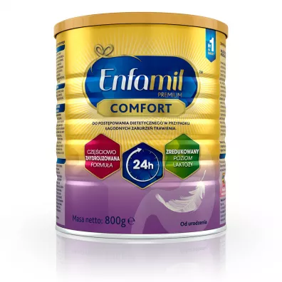 Enfamil Premium Comfort Mleko modyfikowane do stosowania w przypadku łagodnych zaburzeń trawienia od urodzenia 800 g Enfamil Premium Comfort Mleko modyfikowane do stosowania w przypadku łagodnych zaburzeń trawienia od urodzenia 800 g