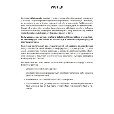 Matematyka cz�� 1 karty pracy dla uczni�w z niepe�nosprawno�ci� intelektualn�