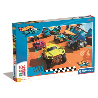 Puzzle 104 el. Maxi SuperColor. Hot Wheels Clementoni