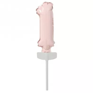 Amscan Balon foliowy mini cyfra 1 pastel r�owa 4x12cm