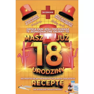 Yeku Karnet Urodzinowy z recept� 18