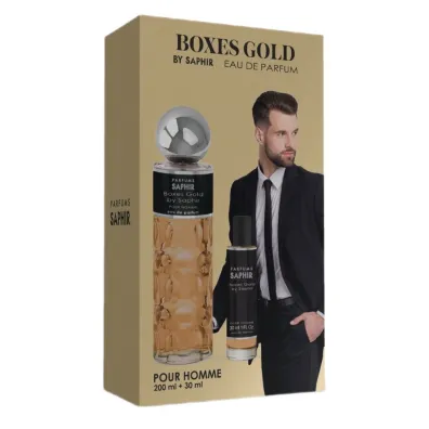 Saphir Zestaw Boxes Gold Pour Homme Woda perfumowana + Woda perfumowana mini 200 ml + 30 ml