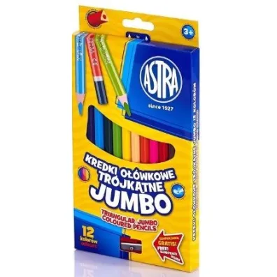 Astra Kredki o��wkowe t�czowe Jumbo 12 szt.