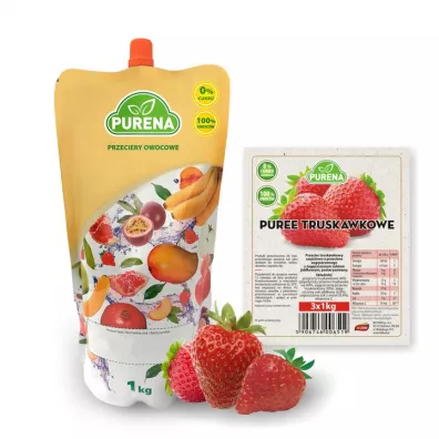 Purena Puree truskawkowe 1 kg