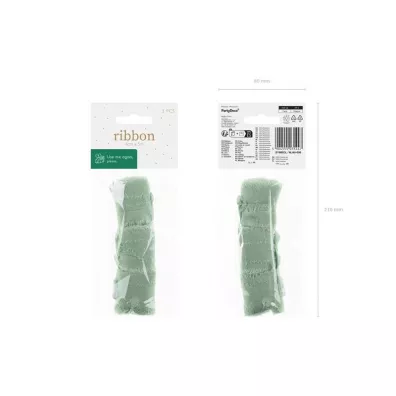 PartyDeco Wst��ka szyfonowa pistacja 40mm, 3 x 5m 15 m