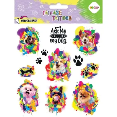 Tatua�e zmywalne Funny Dogs HAPPY COLOR