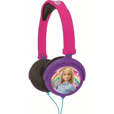 Sk�adane s�uchawki przewodowe stereo Barbie z g�o�no�ci� bezpieczn� dla dzieci Lexibook HP010BB