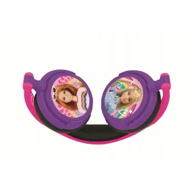 Sk�adane s�uchawki przewodowe stereo Barbie z g�o�no�ci� bezpieczn� dla dzieci Lexibook HP010BB
