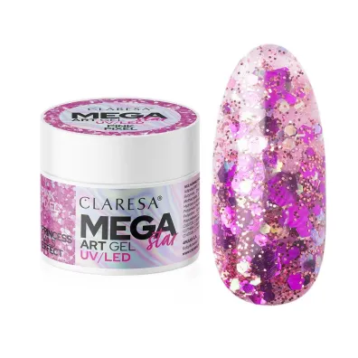 Claresa Mega Star Art Gel UV/LED �el do zdobie� Pink Pixel 10 g