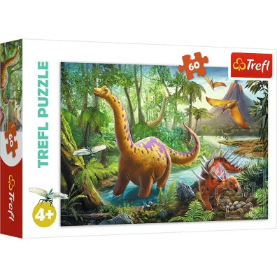 Puzzle 60 el. Wdrwka dinozaurw Trefl