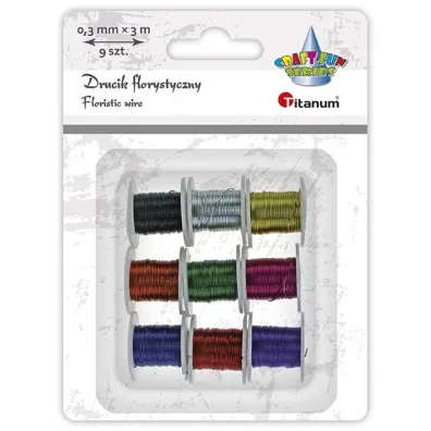 Druciki florystyczne 9 kolor�w TITANUM CRAFT-FUN SERIES 9 szt.