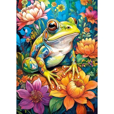 Puzzle 1000 el. Flower Power Frog CherryPazzi
