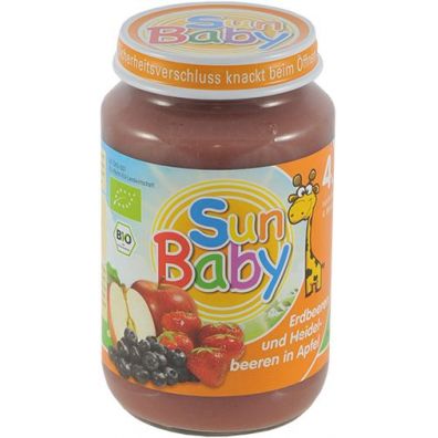Sun Baby Deser truskawka, jagoda, jabko 4m+ 190 g Bio