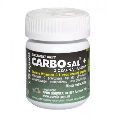 Gorvita Carbosal Plus z czarn� jagod� Suplement diety 30 kaps.