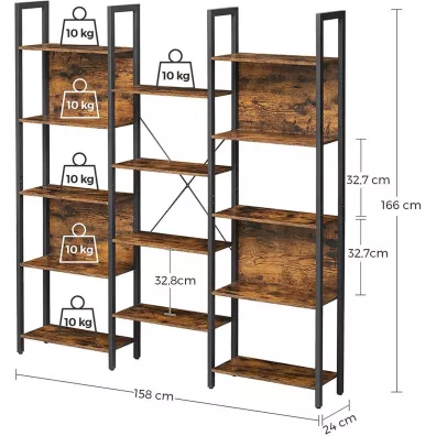 Songmics Rega podwjny na ksiki 156 cm LOFT
