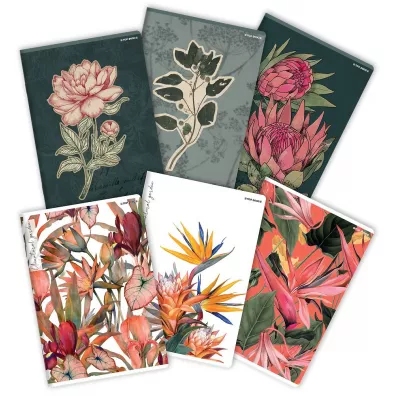 Top-2000 Zeszyt Flowers A4 z marginesem kratka, 5mm, margines 60 kartek