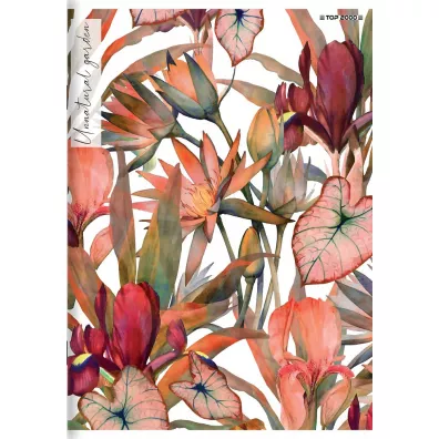 Top-2000 Zeszyt Flowers A4 z marginesem kratka, 5mm, margines 60 kartek