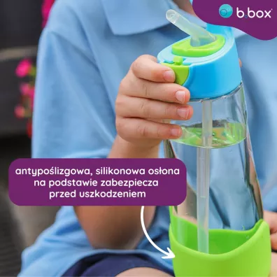 b.box Butelka na wod� tritanowa ze s�omk� Strawberry Shake 600 ml