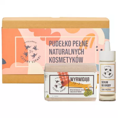 Mydlarnia 4 Szpaki Zestaw kosmetykw dla mczyzn do brody: serum do brody + mydo w kostce 30 ml + 110 g