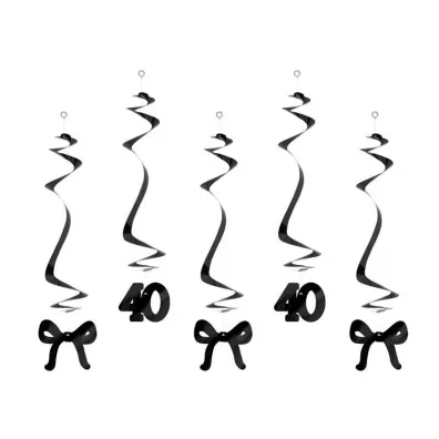 PartyDeco �widerki 40 z kokardkami czarne 50cm