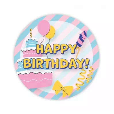 LearnHow Naklejki urodzinowe - Happy Birthday