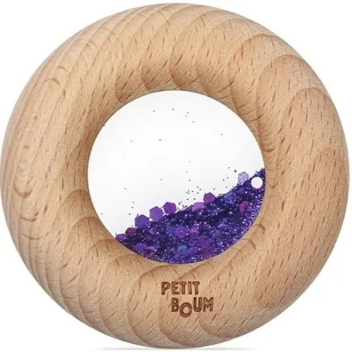 Drewniana zabawka sensoryczna Donut Calm fioletowy Petit Boum