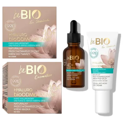 beBIO Ewa Chodakowska bioOdm�adzanie 40+ zestaw kosmetyk�w do piel�gnacji twarzy 15 ml + 30 ml + 2 x 50 ml