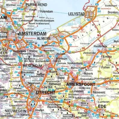 Mapa Benelux, Belgia, Holandia, Luksemburg 1:500 000