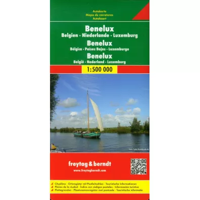 Mapa Benelux, Belgia, Holandia, Luksemburg 1:500 000