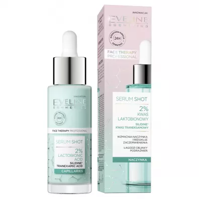 Eveline Cosmetics Serum Shot kuracja wzmacniaj�ca na zaczerwienienia i naczynka z kwasem laktobionowym 2% 30 ml