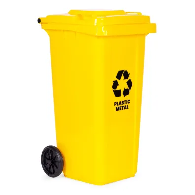Zestaw koszy na �mieci pojemniki niebieski zielony ��ty makulatura szk�o plastik gumowe ko�a