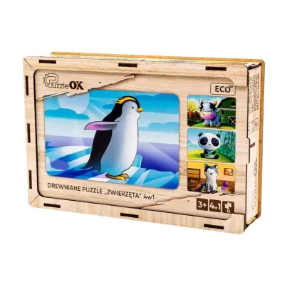 Puzzle 4w1 drewniane Zwierz�ta PuzzleOK