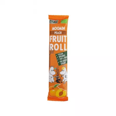 Moomin elki w paskach do rolowania Fruitrol, brzoskwinia 12 g Bio