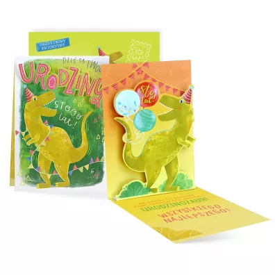 Kukartka Karnet PU-019 Twoje urodziny  dinozaur