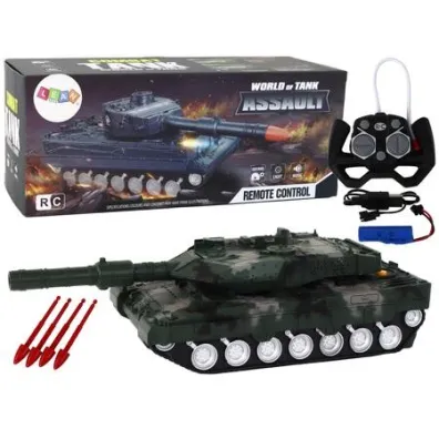 Czo�g zdalnie sterowany 27 MHz zielony LeanToys