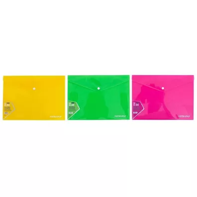 Teczka kopertowa A4 neon zatrzask mix ASTRAPAP