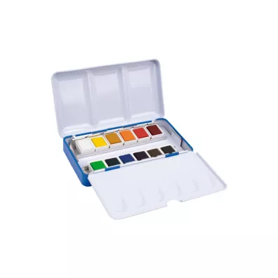 Milan Farby akwarelowe w kostkach, metalowa kasetka 12 kolor�w