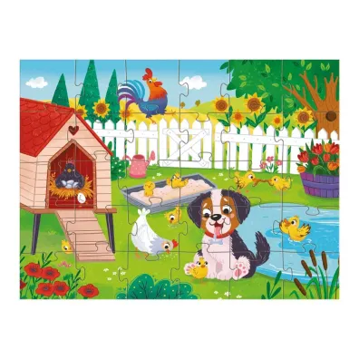 Puzzle Pies i kurczaki 30el Dodo