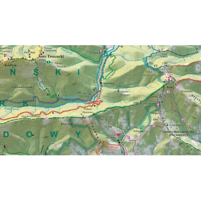 Gorce i Pieniny mapa panoramiczna turystyczna 1:52 000 laminat 2024