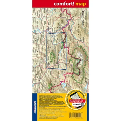 Gorce i Pieniny mapa panoramiczna turystyczna 1:52 000 laminat 2024