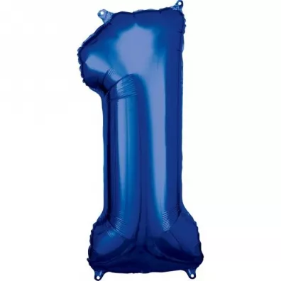 Amscan Balon foliowy cyfra 1 niebieska 38x86cm