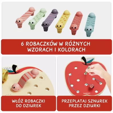Zabawka edukacyjna dla dzieci Robaczki w jab�uszku 18 m+ Top Bright