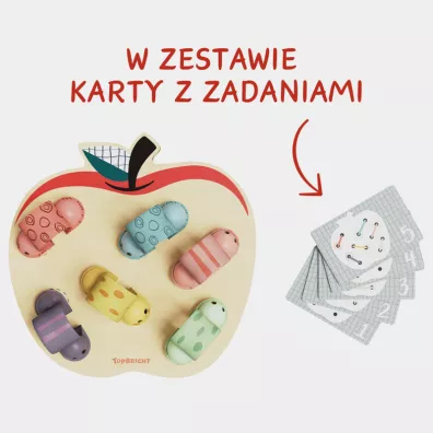Zabawka edukacyjna dla dzieci Robaczki w jab�uszku 18 m+ Top Bright